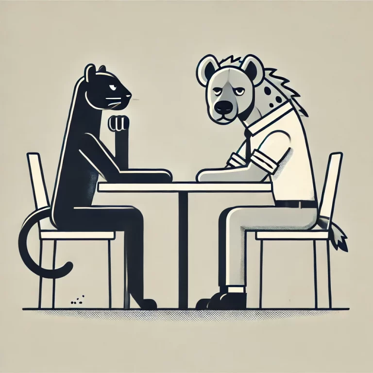 Pantera y hiena